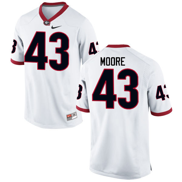 Men Georgia Bulldogs #43 Nick Moore College Football Jerseys-White